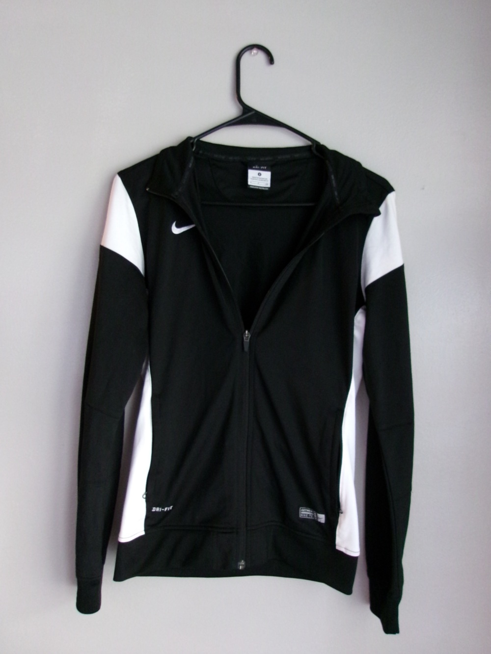 Nike Black and White Zip-Front Training Jacket